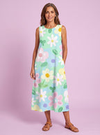 Aurora vestido floral de acuarela, estudio