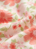 Coral vestido floral de verano, detalle del tejido