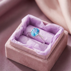 Sky blue topaz ring in gift box