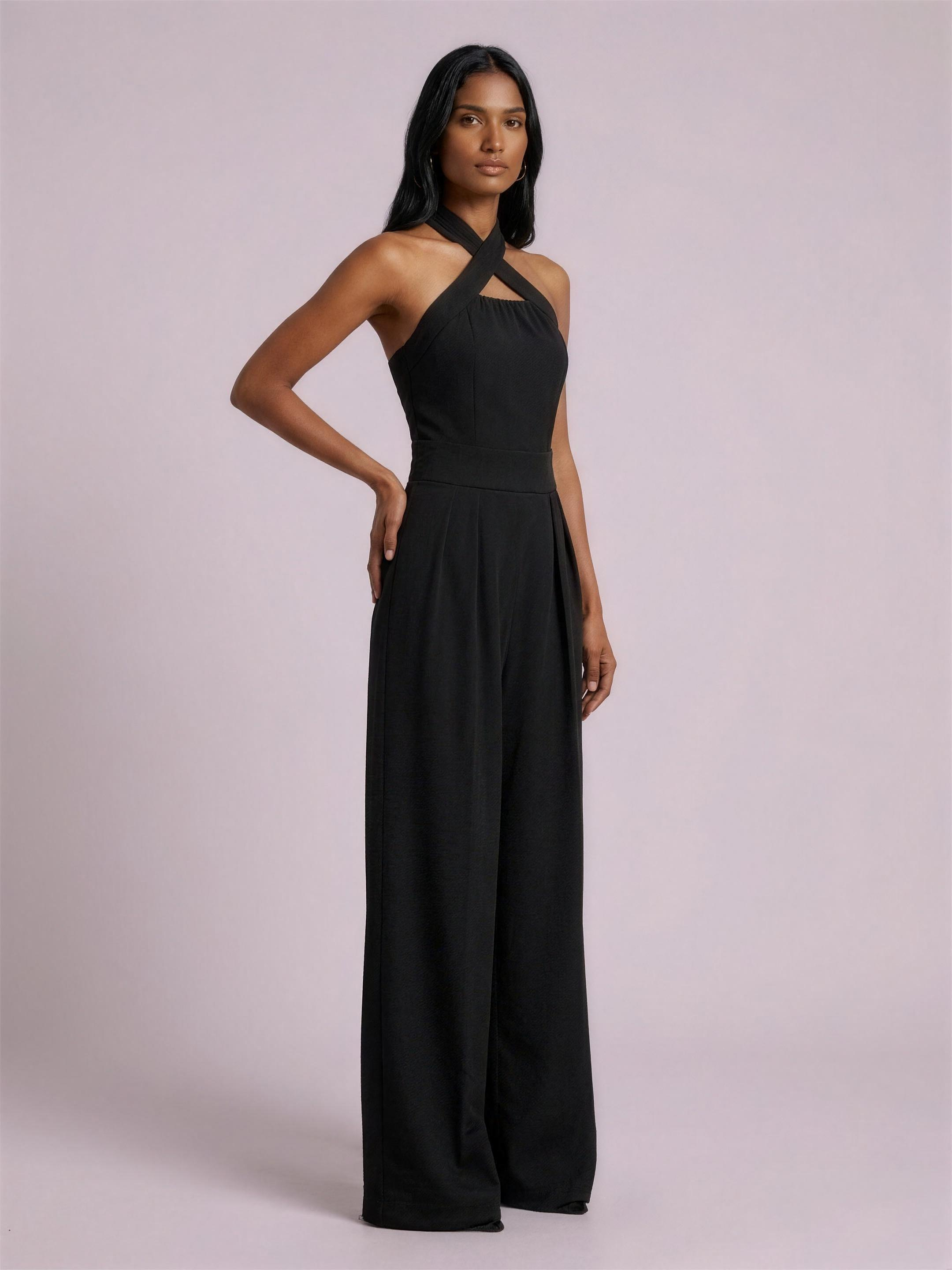 Halter jumpsuit black studio