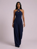 Halter jumpsuit dark blue studio