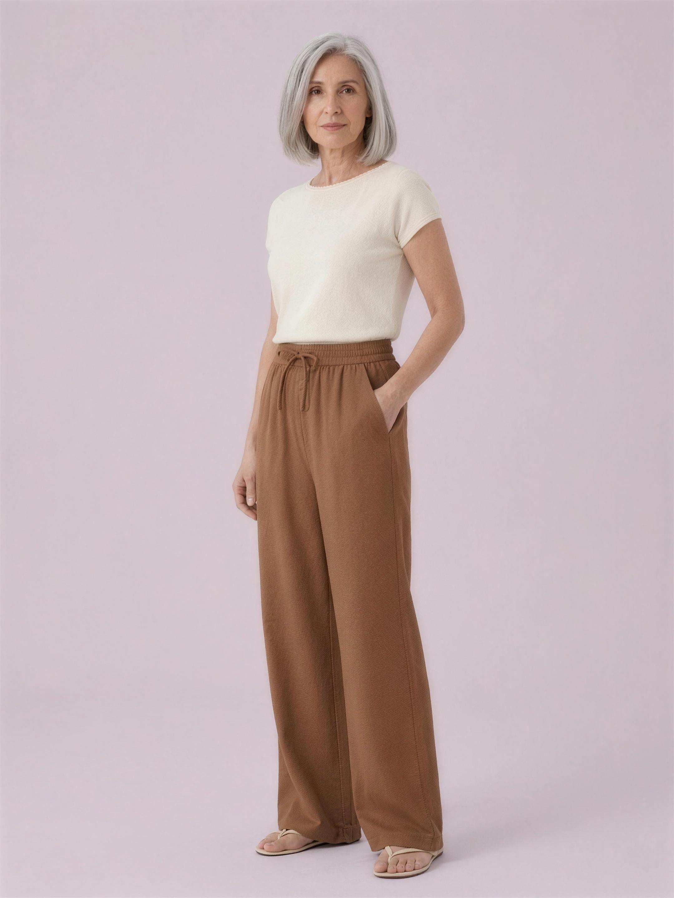 Wide-leg trousers brown studio