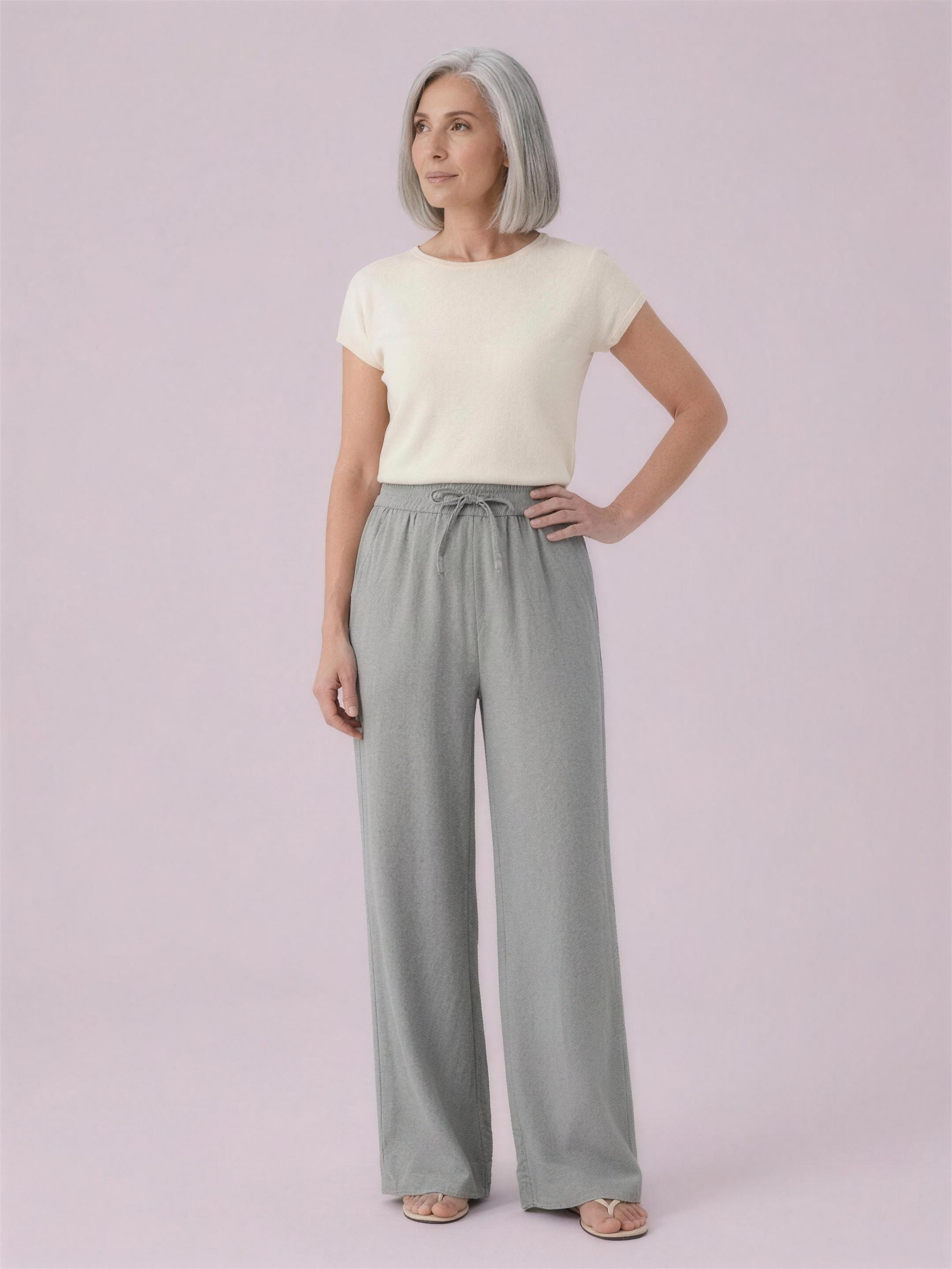 Wide-leg trousers gray studio