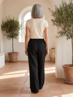 Wide-leg trousers black back lifestyle
