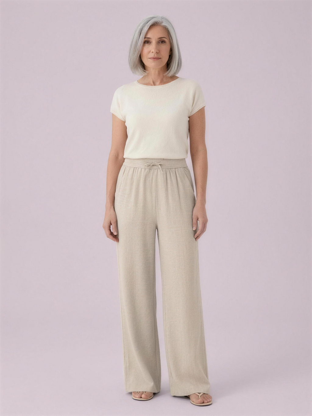 Wide-leg trousers apricot studio