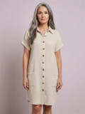 Shirt dress beige studio