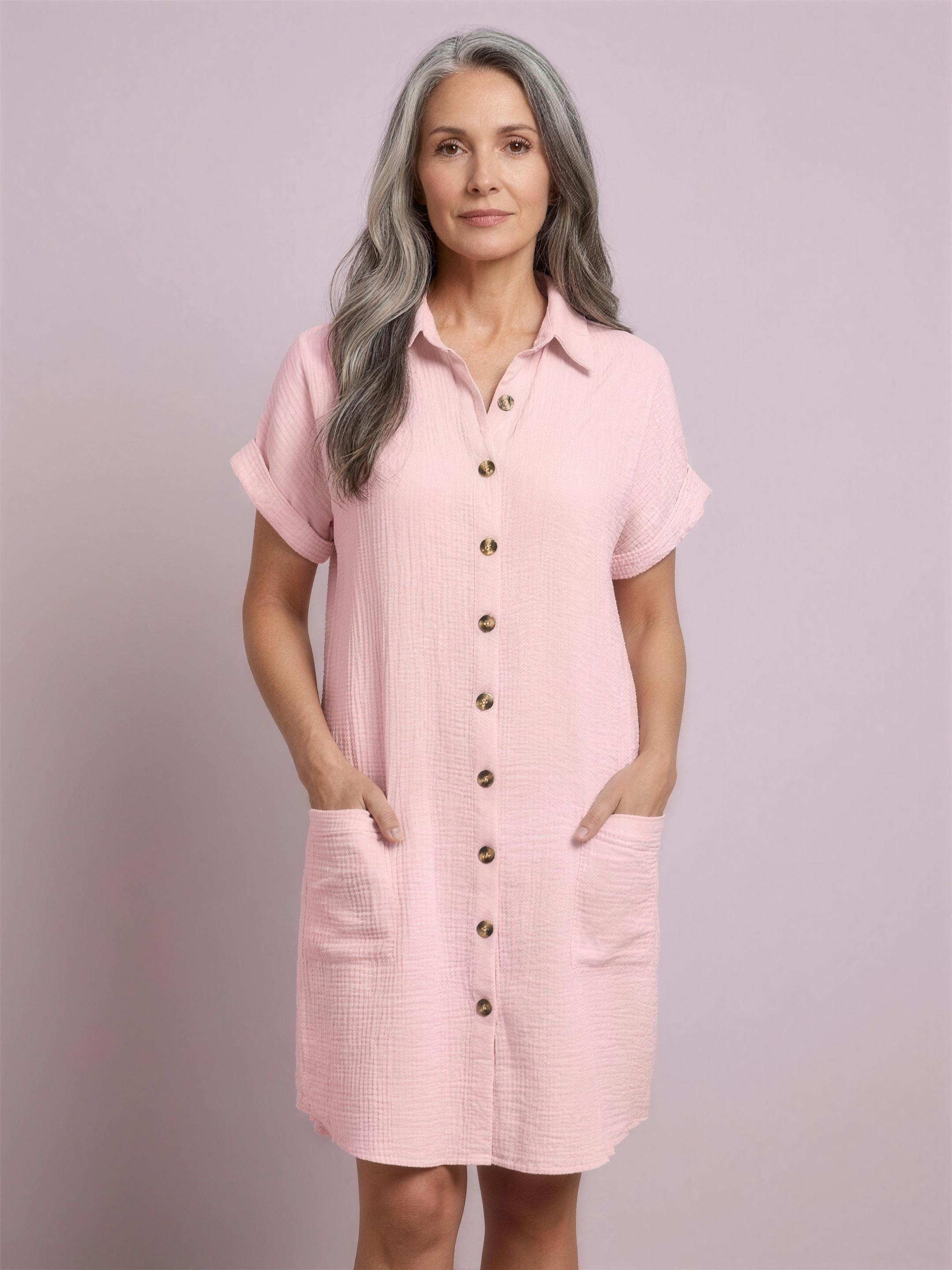 Shirt dress pink studio