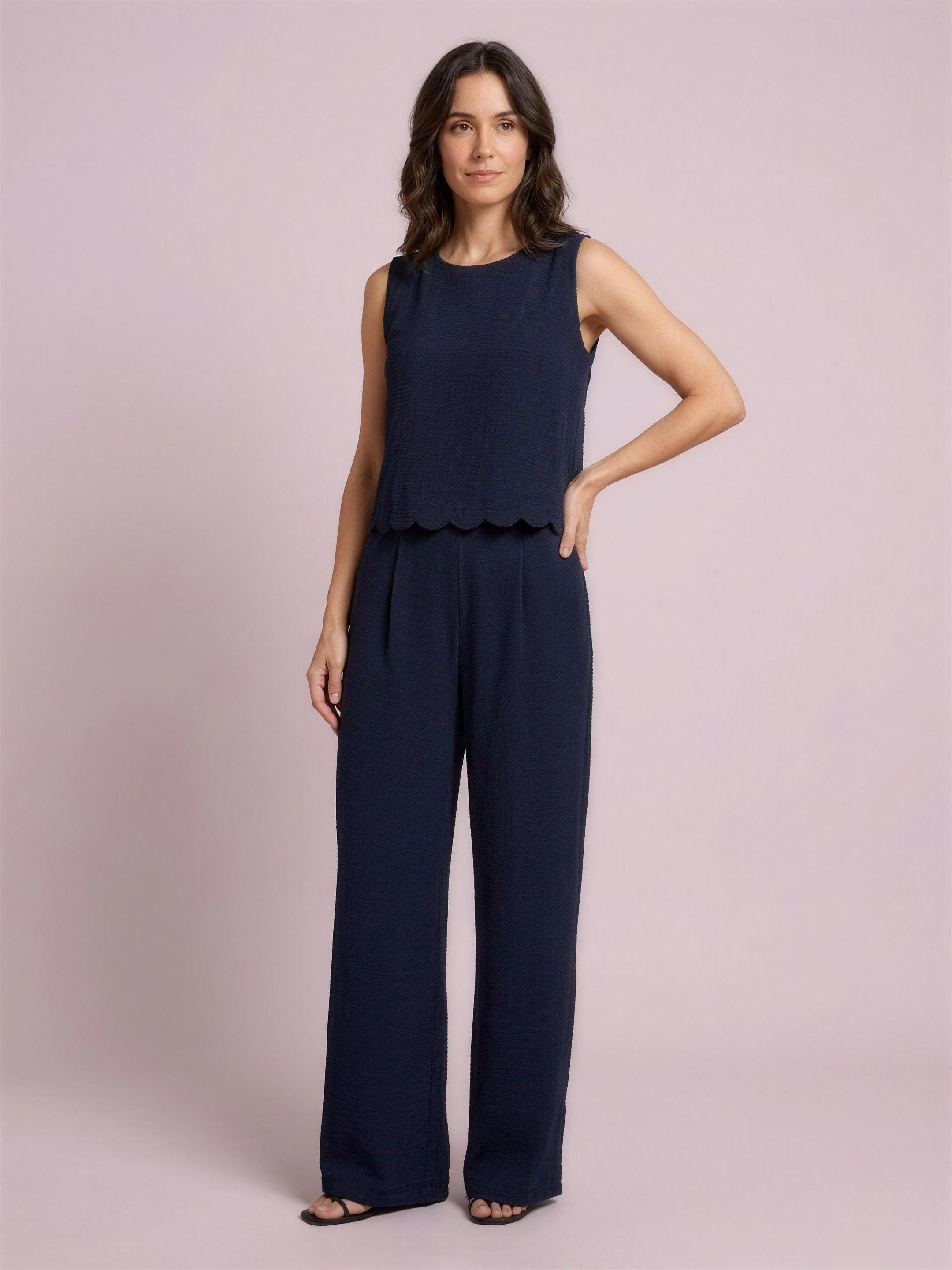 Vest and trousers set dark blue studio