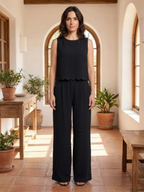 Vest and trousers set black front lifestyle