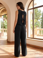 Vest and trousers set black back bow detail lifestyle