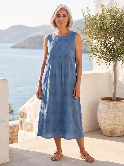 Vega · Vestido Azul Texturizado